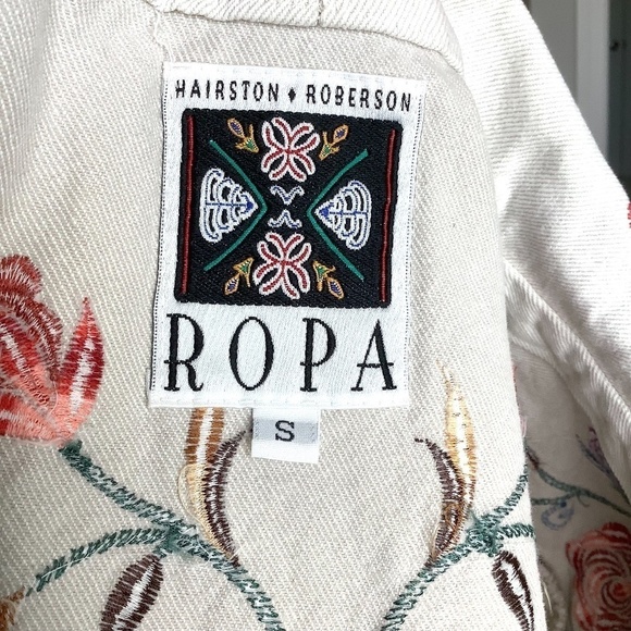 ROPA Hairston Roberson Western Embroidered Denim Full Zip Jacket USA Made‎ - Picture 4 of 16